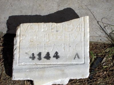 Funerary stele made of marble with theophoric name Serafio